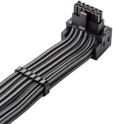 CableMod C-Series Pro csatlakozókábel - B változat, 90°, 16-tűs 4x 8-tűs PCIe-re, carbon (CM-PCSR-16P4-RBN60KC-5PK-R-SS)