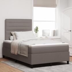 vidaXL Box Spring Ágy Matraccal és LED Taupe 120x190 cm Szövet (3342778)
