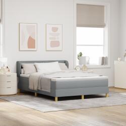 vidaXL Boxspring Ágy Matrac Közepes Szürke 160x200 cm Szövet (3340157)