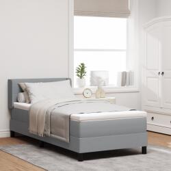 vidaXL Box Spring Ágy Matraccal Világosszürke 100x200 cm Anyag (3341090)