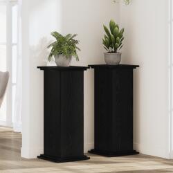 vidaXL Növényállvány Fekete tölgy 33x33x80 cm Mérnöki fa (869237)