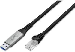 ASSMANN AK-300600-100-S USB-A 3.2 - RJ45 Patch Kábel 10m - Fekete (AK-300600-100-S) (AK-300600-100-S)