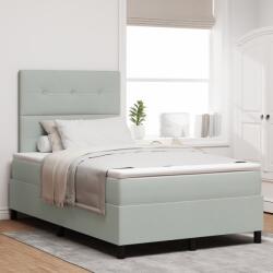 vidaXL Boxspring Ágy Mattal & LED Fény Szürke 120x200 cm Bársony (3343304)