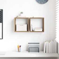 vidaXL Fali Polcok Kézműves Tölgyfurnér MDF 26 x 15 x 26 cm (875178)