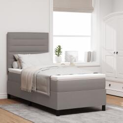 vidaXL Box Spring Ágy Matrac LED Fénnyel Taupe 80x200 cm Szövet (3342750)