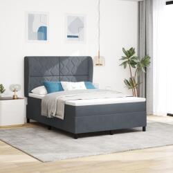 vidaXL Boxspring Ágy Matraccal Sötétszürke 140x200 cm Bársony (3340983)