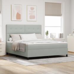 vidaXL Boxspring Ágy Matracot tartalmazó Világosszürke Szuper King Bársonyos (3339848)