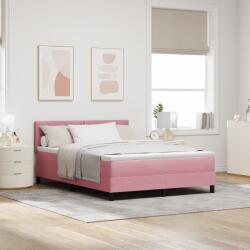 vidaXL Box Spring Ágy Matraccal Rózsaszín 140x200 cm Bársony (3339247)