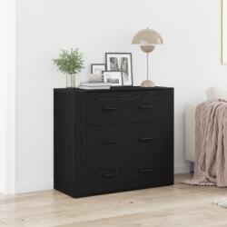 vidaXL Oldalszekrény Fekete Tölgy 33x80x70 cm Műgyanta (862802)