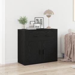 vidaXL Fekete tölgy büfé 80x33x70 cm Mérnöki fa (862801)