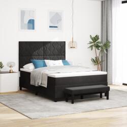 vidaXL Box spring ágy matrac & pad fekete 140x200 cm bársony (3344584)