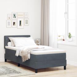 vidaXL Boxspring Ágy Matrac Kék 100x200 cm Bársonyos (3339087)