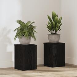 vidaXL Növényállványok 2 db Fekete tölgy 20x20x30 cm Mérnöki fa (869229)