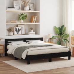 vidaXL Faágykeret Fekete tölgy Tömör fa 200 x 200 cm Tartós Modern (3333935)