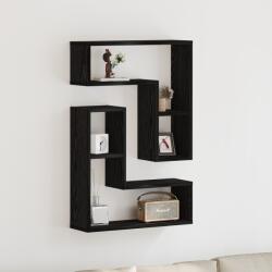 vidaXL Fali Polc 2 db Fekete Tölgy 50x15x85 cm Műanyag (862651)