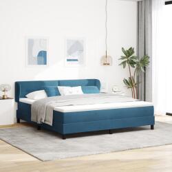vidaXL Boxspring Ágy Mattal Sötétkék 180x200 cm Bársony (3340404)