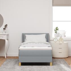 vidaXL Boxspring Ágy Matraccal Világosszürke 90x200 cm Szövet (3341272)