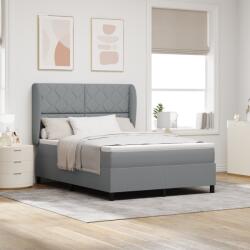 vidaXL Boxspring Ágy Matracra - Világosszürke, 140x200 cm, Kárpit (3340627)