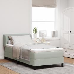 vidaXL Boxspring Ágy Matraccal Világosszürke 90x200 cm - Bársonyos (3340370)