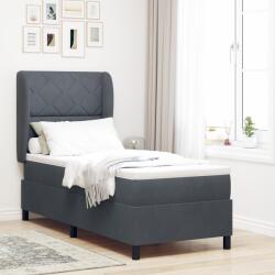vidaXL Boxspring Ágy Matraccal Sötétszürke 80x200 cm Bársony (3340953)