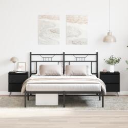 vidaXL Éjjeli szekrény 2 db fekete tölgy 40x35x50 cm összeszerelt fa (863487)