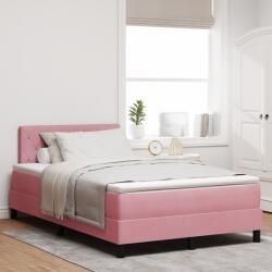 vidaXL Boxspring Ágy Matrac Érted Rózsaszín Kicsi Dupla Bársony (3339097)