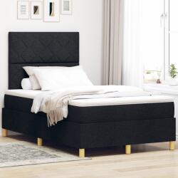 vidaXL box spring ágy matraccal fekete kis dupla szövet (3339681)
