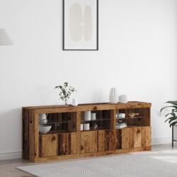 vidaXL Oldaltálca LED világítással Régi fa 181, 5x37x67 cm Mérnöki fa (3333111)