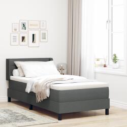 vidaXL Box Spring Ágy Mattal Sötétszürke 100x200 cm Szövet (3341028)