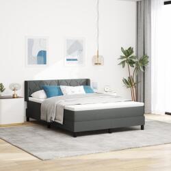 vidaXL Box Spring Ágy Matraccal Sötétszürke 140x190 cm Kárpit (3341161)