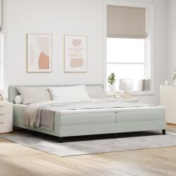 vidaXL Boxspring Ágy Matrac és LED Fénnyel Világosszürke 200x200 cm Bársonyos (3342608)