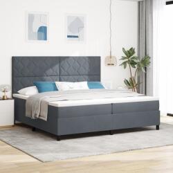 vidaXL Boxspring Ágy Matrac Kivilágítással Szürke 200x200 cm Bársony (3343401)