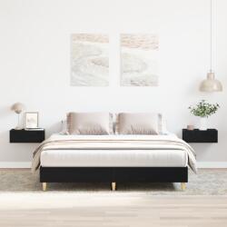vidaXL Ágykeret Fekete tölgy 140x200 cm Befogható fa (3329282)