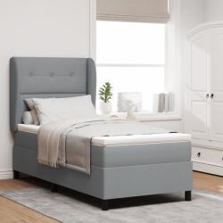 vidaXL Boxspring Ágy Matrac Fényes Szürke 80x200 cm Szövet (3340529)