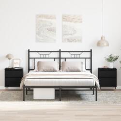 vidaXL Éjjeli szekrények 2db Fekete tölgy 40x35x50 cm Szerelt fa (862966)