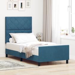 vidaXL Ágykeret Sötétkék 100x200 cm Párna (3344991)