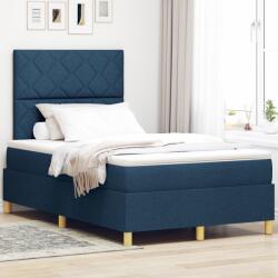 vidaXL Box Spring Ágy Matraccal Kék Kis Dupla Szövet (3339685)