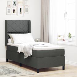 vidaXL Boxspring Ágy Matraccal és LED Fényekkel Sötétszürke 80x200 cm Szövet (3343533)