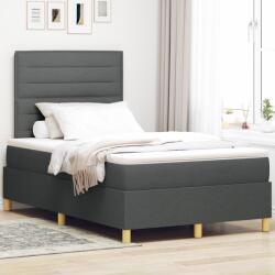 vidaXL Box Spring Ágy matraccal Sötétszürke Kis Kettős Szövet (3339526)
