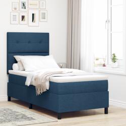 vidaXL box spring ágy matraccal kék 100x200 cm szövet (3339370)