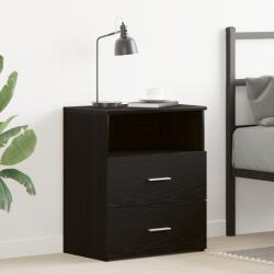 vidaXL Éjjeli asztal Fekete Tölgy 50x32x60cm Műanyag (862051)