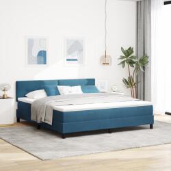 vidaXL Boxspring Ágy Matraccal Sötétkék Szuper Király Bársony (3339192)