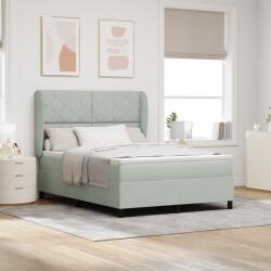 vidaXL Boxspring Ágy Matraccal Világosszürke 140x190 cm Bársonyos (3340976)