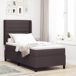 vidaXL Boxspring Ágy Matraccal & LED Sötétbarna 100x200 cm Szövet (3343430)
