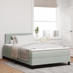 vidaXL Boxspring Ágy Matrac Közép Szürke Kicsi Dupla Bársony (3339092)