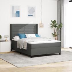 vidaXL Boxspring Ágy Mattal és LED-del Sötétszürke 140x200 cm Szövet (3343442)