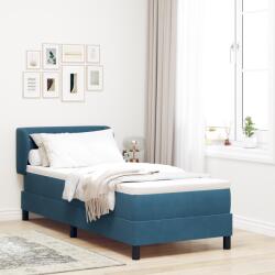 vidaXL Boxspring Ágy Matrac Sötétkék 80x200 cm Bársony (3340308)