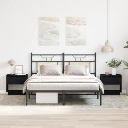 vidaXL 2 db Éjjeli asztal Fekete tölgy 45x34x49 cm Műanyag (863338)