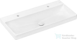 Hansgrohe XELU Q 100x48 cm-es pultra ültethető, 2 csaplyukas mosdó Smartclean bevonattal, fehér 61040450 (61040450)