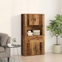 vidaXL Magas öltözködő szekrény Régi fa 80x33x150 cm Mérnöki Fa (3334340)